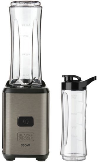 בלנדר אישי עוצמתי 350W עם 2 בקבוקים 600 מ״ל BPA FREE ו־4 להבי נירוסטה לכתישת קרח ושייקים דגם BXJBA350E מבית Black+Decker – שנתיים אחריות יבואן רשמי