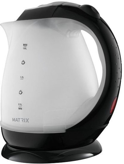 קומקום חשמלי נשלף יוסטון 1.8 ליטר 2000W דגם MX-HOUS-BK מבית Matrix - צבע שחור