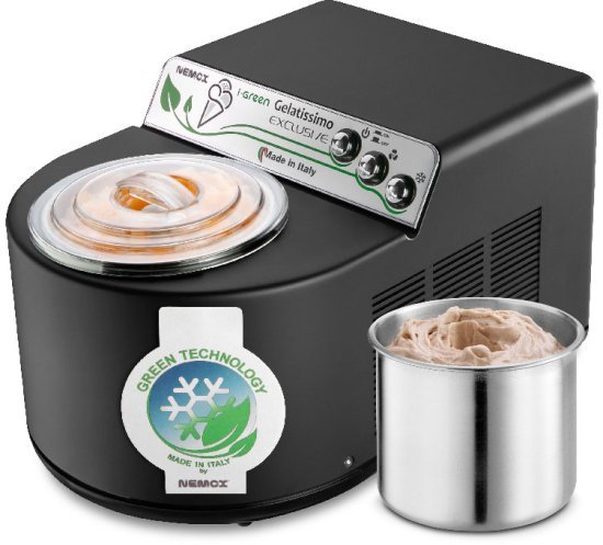 מכשיר להכנת גלידה נפח 1.5 ליטר דגם Exclusive i-Green מבית Nemox - שחור