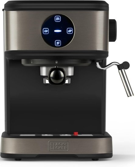 מכונת קפה אספרסו 850W לחץ משאבה 20BAR, מערכת הקצפה מקצועית דגם BXCO850E מבית Black+Decker – מכונת קפה איכותית עם שנתיים אחריות יבואן רשמי