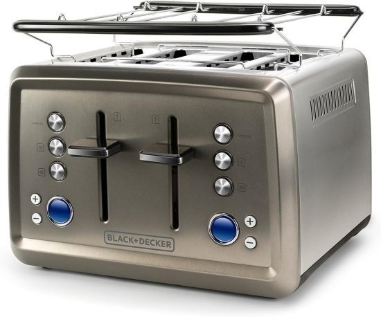 מצנם 4 פרוסות בעוצמה של 1960W עם מסך LCD, בקרת השחמה אלקטרונית ו-6 דרגות חום, בגימור נירוסטה BXTO1960E מבית Black+Decker – שנתיים אחריות יבואן רשמי