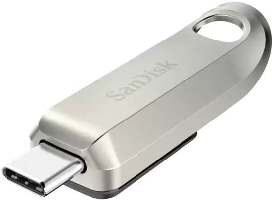 זיכרון נייד SanDisk Ultra Luxe USB-C 3.2 - דגם SDCZ75-256G-G46 - נפח 256GB - צבע כסוף