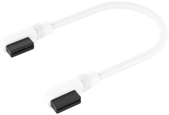 שני כבלים עם חיבור 90 מעלות Corsair iCUE LINK Cable 2x135mm - צבע לבן