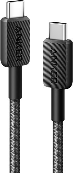 כבל USB Type-C ל-USB Type-C מבית Anker - אורך 0.9 מטר - צבע שחור