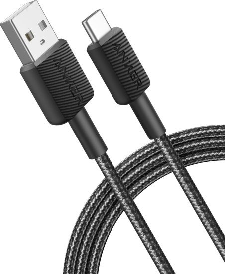 כבל USB Type-A ל-USB Type-C מבית Anker - אורך 1.8 מטר - צבע שחור