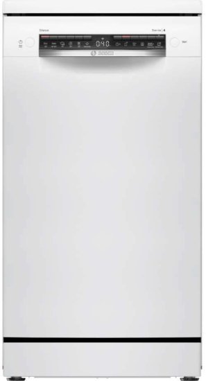 מדיח כלים עומד צר 45 ס''מ Bosch Serie 4 SPS4HKW49E - צבע לבן - תוצרת פולין - אחריות יבואן רשמי BSH