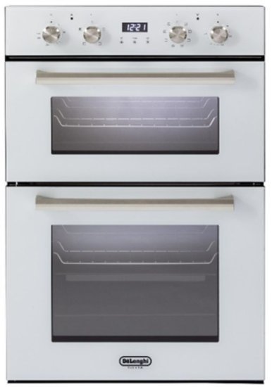 תנור בנוי דו תאי 59+39 ליטר 7 תוכניות Delonghi DBIS87EDW - זכוכית לבנה - תוצרת איטליה - שנה אחריות יבואן רשמי על ידי ניופאן