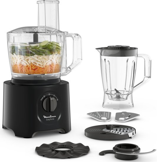 מעבד מזון 2.4 ליטר Moulinex Easyforce FP247827 800W - צבע שחור - שנה אחריות יבואן רשמי ניופאן