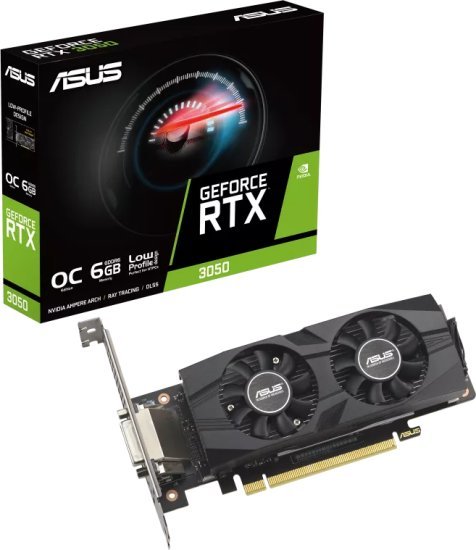 כרטיס מסך ASUS DUAL RTX 3050 LP BRK OC 6GB GDDR6 RTX3050-O6G-LP