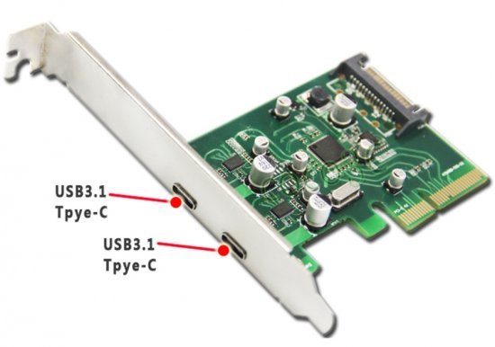 כרטיס PCI-E עם 2 חיבורי Gold Touch USB 3.1 Type-C