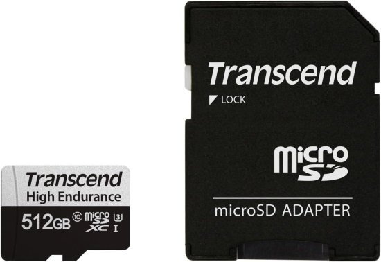 כרטיס זכרון Transcend USD350V Micro SDXC UHS-I U3 C-10 TS512GUSD350V - נפח 512GB - כולל מתאם ל-SD