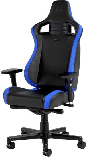 כיסא גיימינג קומפקטי סדרת Epic Compact מבית Noblechairs - צבע שחור / קרבון / כחול