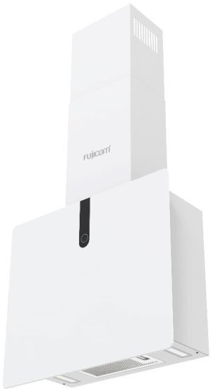 קולט אדים צמוד-קיר מרובע רוחב 60 ס''מ Fujicom FJ-CHT13W - זכוכית לבנה