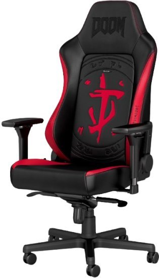 כיסא גיימינג סדרת Hero דגם DOOM מבית Noblechairs - מהדורה מיוחדת - צבע שחור / אדום