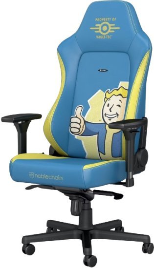כיסא גיימינג סדרת Hero דגם Fallout Vault Tec מבית Noblechairs - מהדורה מיוחדת - צבע כחול / צהוב