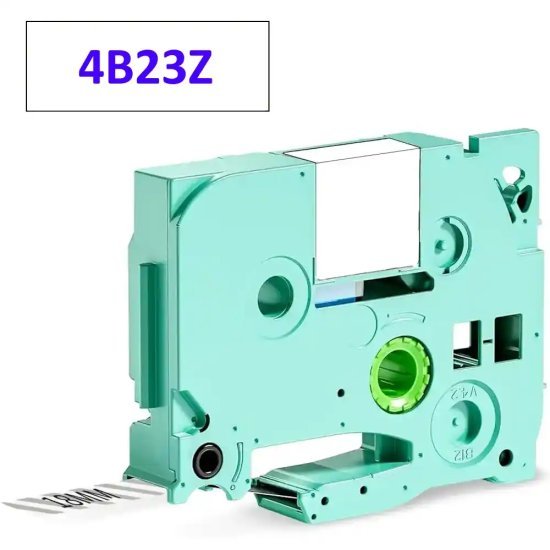 סרט מדבקה - צבע הדפסה כחול על לבן - ברוחב 18 מ''מ ואורך 8 מטר למדפסת D480BT מבית Aimo - דגם 4B23Z