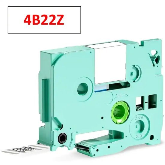 סרט מדבקה - צבע הדפסה אדום על לבן - ברוחב 18 מ''מ ואורך 8 מטר למדפסת D480BT מבית Aimo - דגם 4B22Z