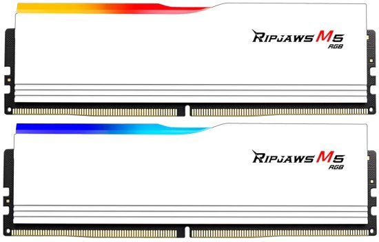 זיכרון למחשב G.Skill Ripjaws M5 RGB 2x16GB DDR5 6000Mhz CL32 - צבע לבן