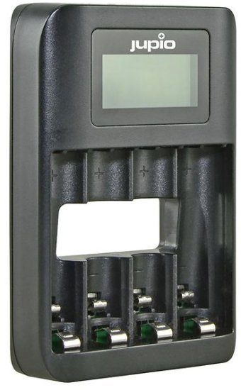 מטען מהיר USB ל-4 סוללות נטענות מסוג AA / AAA כולל צג LCD מבית Jupio