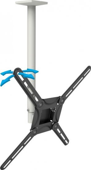 זרוע תקרתית אוניברסלית למסכים במידות ''65-''13 מבית Barkan - צבע לבן