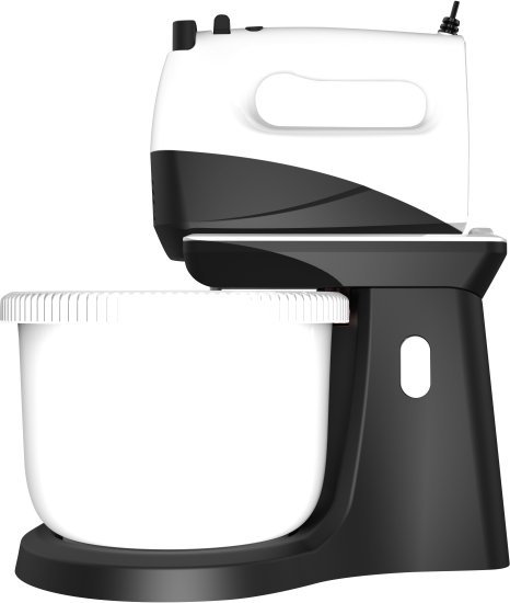 מיקסר ידני חשמלי 5 מהירויות כולל מעמד וקערה Hemilton HEM-2123 200W - צבע שחור / לבן