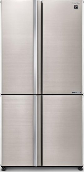 מקרר 4 דלתות מקפיא תחתון מדחס J-Tech אינוורטר 611 ליטר Sharp SJ-9270-IN - נירוסטה מוברשת