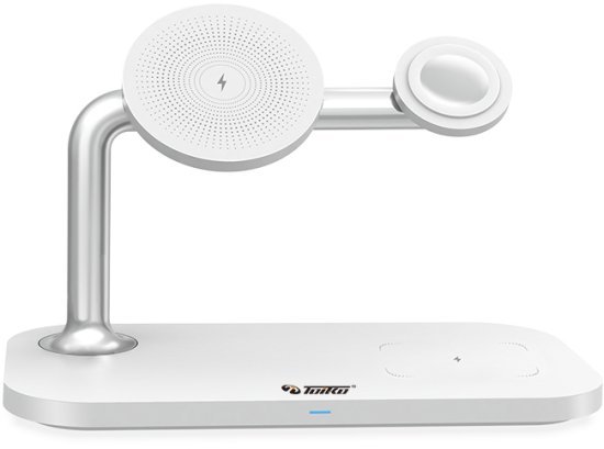 מעמד שולחני עם טעינה אלחוטית Toiko - צבע לבן