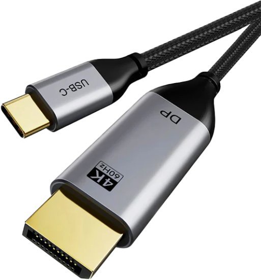 כבל USB Type-C ל-DisplayPort 1.2V מבית Cable Time - אורך 1.8 ס''מ - צבע שחור
