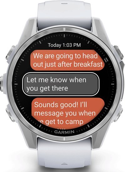 שעון חכם Garmin Fenix 8 AMOLED 43mm - פלדת אל-חלד עם רצועת סיליקון לבנה - כולל תמיכה מלאה בעברית - אחריות יבואן רשמי על ידי רונלייט