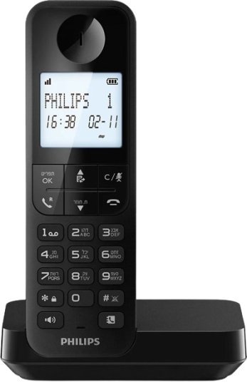טלפון אלחוטי Philips D2701B / 25 - צבע שחור