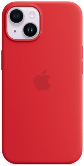 כיסוי סיליקון מקורי ל-Apple iPhone 14 עם חיבור MagSafe - צבע Product RED