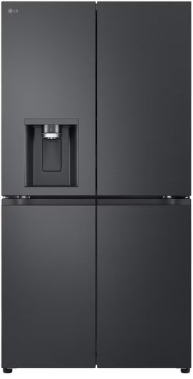 מקרר 4 דלתות מקפיא תחתון עם בר מים וקרח 637 ליטר LG-GR-730BDIS No Frost - צבע נירוסטה מושחרת