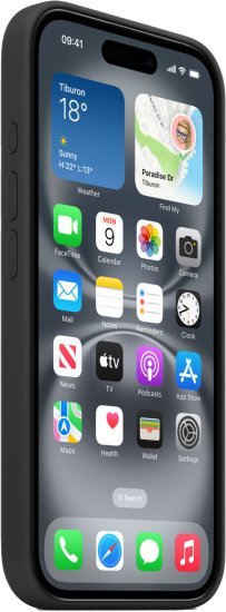 כיסוי סיליקון מקורי ל-Apple iPhone 16 עם חיבור MagSafe - צבע Black