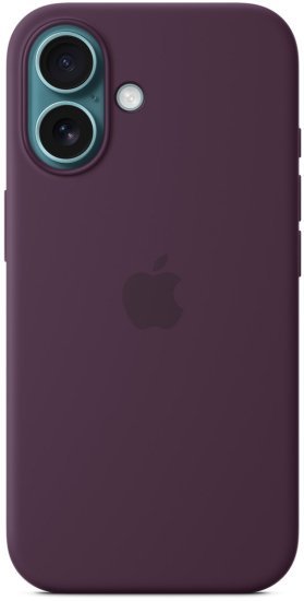 כיסוי סיליקון מקורי ל-Apple iPhone 16 עם חיבור MagSafe - צבע Plum