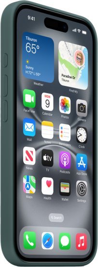 כיסוי סיליקון מקורי ל-Apple iPhone 16 עם חיבור MagSafe - צבע Lake Green