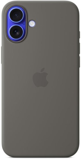 כיסוי סיליקון מקורי ל-Apple iPhone 16 Plus עם חיבור MagSafe - צבע Stone Gray
