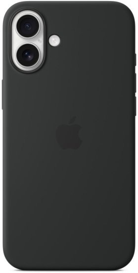כיסוי סיליקון מקורי ל-Apple iPhone 16 Plus עם חיבור MagSafe - צבע Black