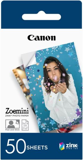 50 דפי הדפסה למדפסות כיס Canon ZOEMINI ZP-2030-50 Zink