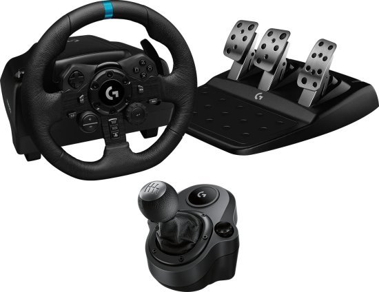 הגה מרוצים Logitech G923 SE Trueforce Sim Racing Wheel  - למחשב PC ו- PS4 / PS5 - כולל ידית הילוכים בתוך האריזה