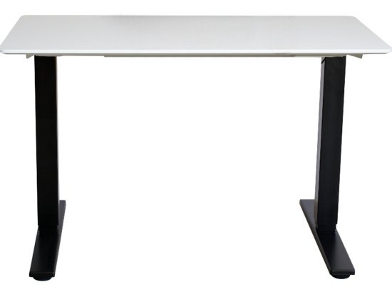 שולחן פנאומטי 120 ס''מ מבית Keisar - רגלי השולחן צבע שחור, פלטה בציפוי PVC צבע לבן