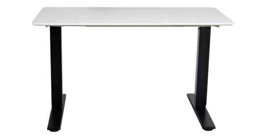 שולחן פנאומטי 160 ס''מ מבית Keisar - רגלי השולחן צבע שחור, פלטה בציפוי PVC צבע לבן