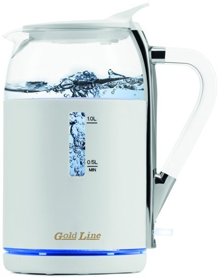 קומקום זכוכית 1.7 ליטר Gold Line EASY FILLING ATL-773W 2000W - צבע לבן