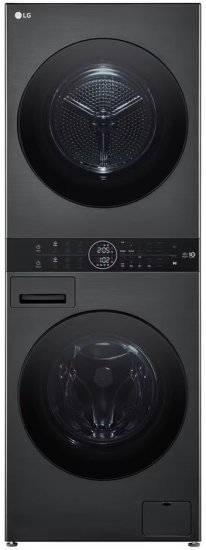 מכונת כביסה 12 ק''ג + מייבש 10 ק''ג LG WashTower 1400RPM Wi-Fi Control WT40 - צבע פלטינום שחור
