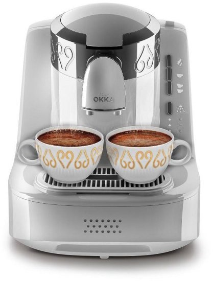 מכונת קפה טורקי אוטומטית Okka 710W - לבן / כרום