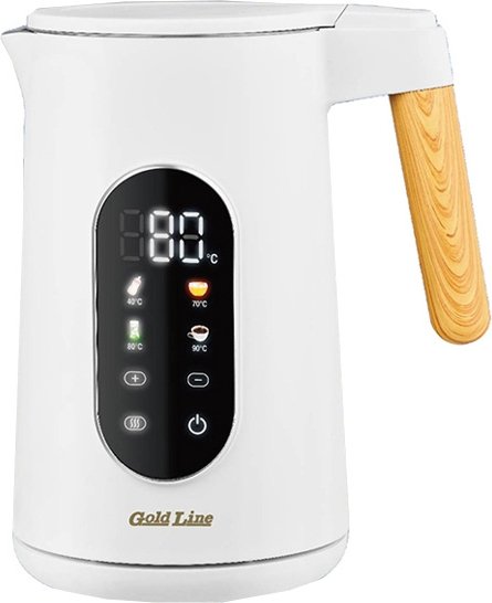 קומקום כפרי נשלף דיגיטלי 1.7 ליטר דגם ATL-770W מבית Gold Line - צבע לבן