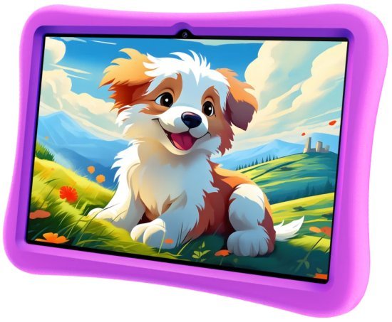 טאבלט לילדים בגודל ''Oukitel Kids OT6 4GB + 64GB 10.1 - צבע סגול עם כיסוי מגן ורוד
