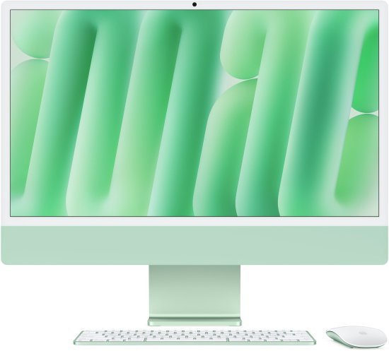 מחשב Apple iMac 24 Inch M4 Chip 8-Core CPU 8-Core GPU 256GB Storage 16GB RAM - דגם MWUE3HB / A - צבע ירוק - Standard Glass