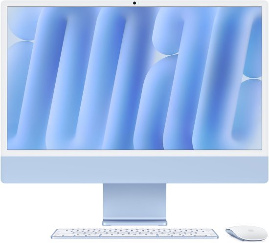 מחשב Apple iMac 24 Inch M4 Chip 8-Core CPU 8-Core GPU 512GB Storage 16GB RAM - דגם Z1E5000EH - צבע כחול - Standard Glass