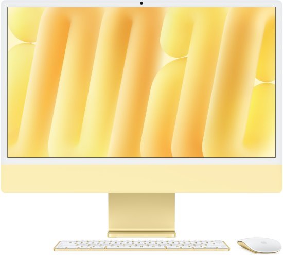 מחשב Apple iMac 24 Inch M4 Chip 10-Core CPU 10-Core GPU 256GB Storage 16GB RAM - דגם Z1EK000CX - צבע צהוב - Standard Glass