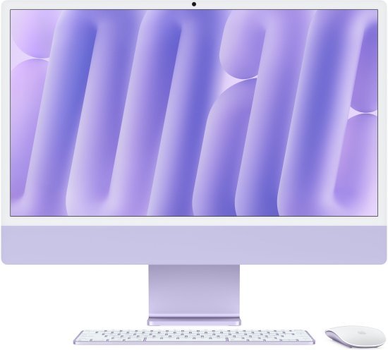 מחשב Apple iMac 24 Inch M4 Chip 10-Core CPU 10-Core GPU 1TB Storage 32GB RAM - דגם Z1K7000A9 - צבע סגול - Standard Glass